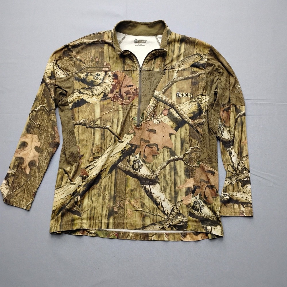 Rocky Scent IQ Atomic Mossy Oak Camo 1/4 Zip Hunting Pullover‎ Fleece Womens L